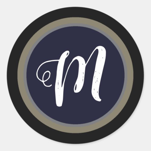 just a simple circle monogrammed  classic round sticker