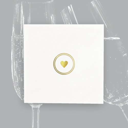 just a simple faux gold heart of love minimalist  napkins