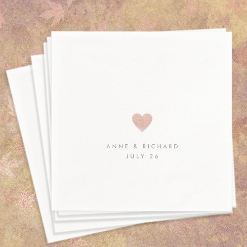 just a simple love heart  wedding celebration napkins