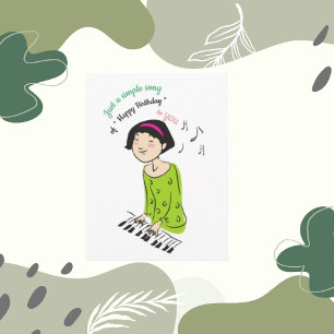 Just a Simple Song, Girl Singing Birthday Song Card