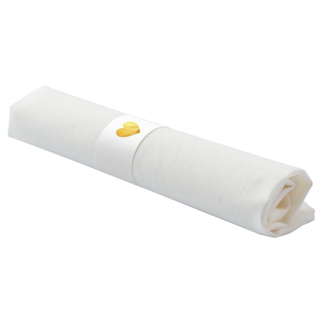 Just a Small Gold Heart of Love Napkin Bands (Angled)