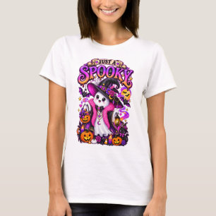 Just a Spooky Girl – Cute Halloween Witch Ghost T-Shirt
