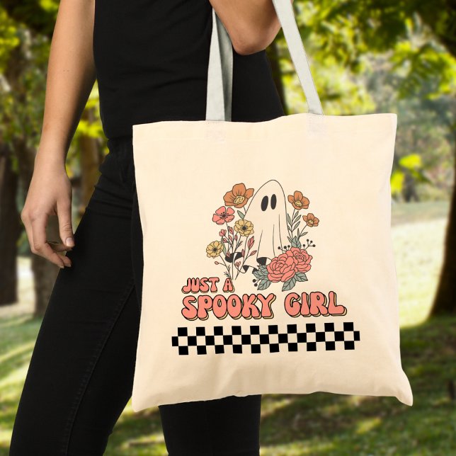 Just a spooky girl ghost Halloween Tote Bag (Creator Uploaded)