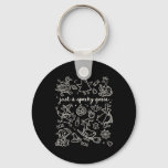 Just A Spooky Goose Cute Silly Halloween Doodles  Keychain