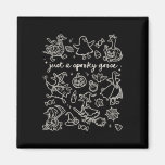 Just A Spooky Goose Cute Silly Halloween Doodles  Magnet