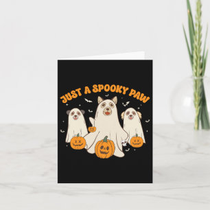 Just A Spooky Paw Cute Ghost Dogs Funny Halloween Card
