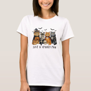 Just a Spooky Paw Halloween Cats T-Shirt