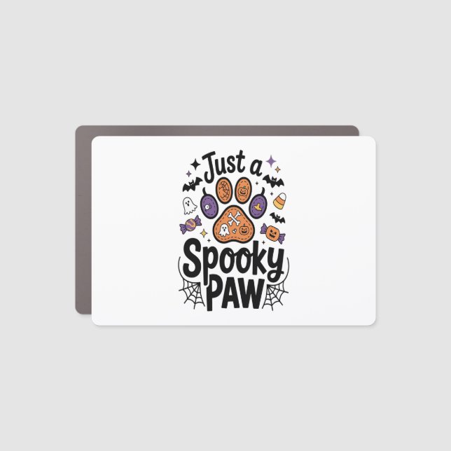 Just A Spooky Paw PNG, Dog Halloween Car Magnet (Front)