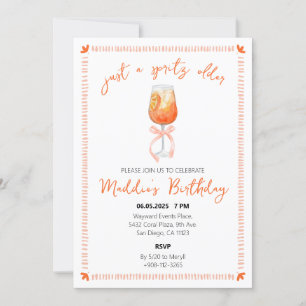 Just a Spritz Older Aperol Spritz Birthday Invitation