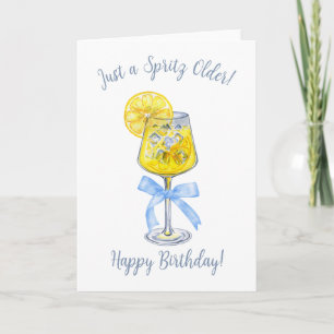 Just a Spritz Older Limoncello Watercolor Birthday Card