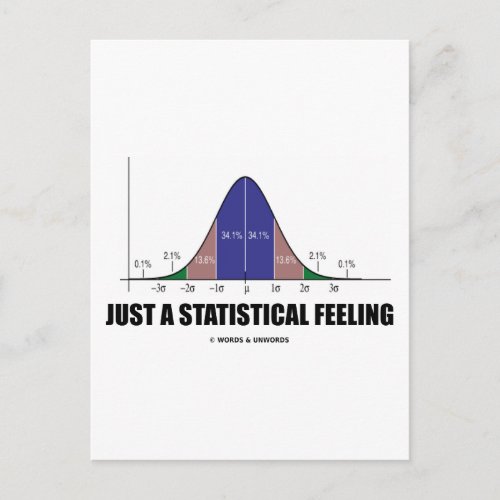 Just A Statistical Feeling Statistical Humor Postcard