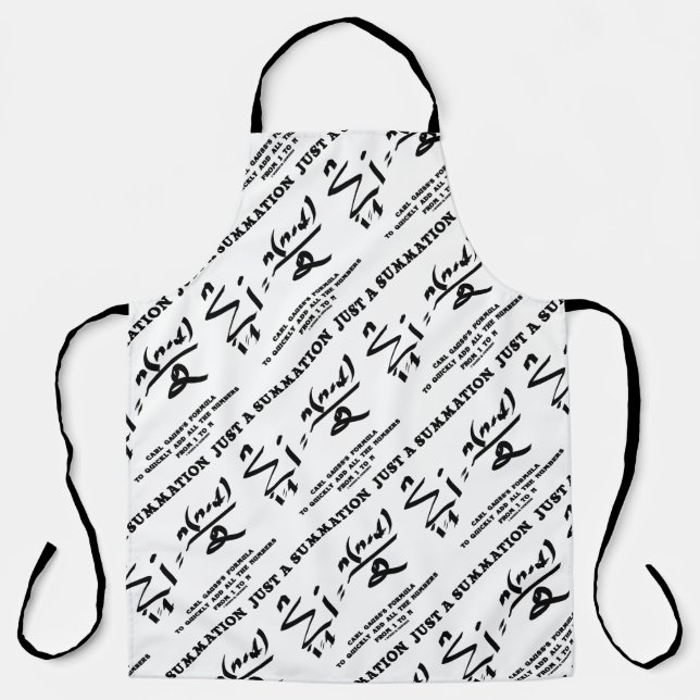 Just A Summation Math Equation Carl Gauss Formula Apron (Front)