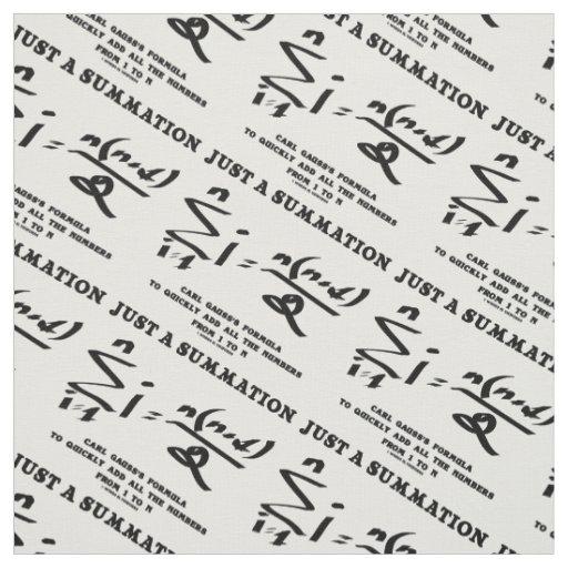Just A Summation Math Equation Carl Gauss Formula Fabric