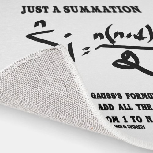 Just A Summation Math Equation Carl Gauss Formula Rug