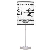 Just A Summation Math Equation Carl Gauss Formula Table Lamp (Front)