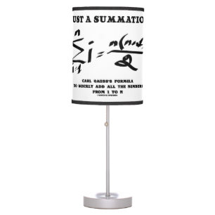 Just A Summation Math Equation Carl Gauss Formula Table Lamp
