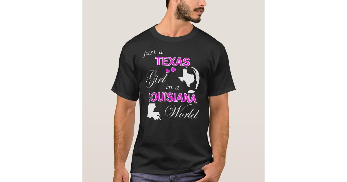 StephainesCreations Just A Louisiana Girl in A Texas World Shirt, Louisiana Girl Shirt, Louisiana Girl in Texas Shirt