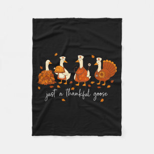Just A Thankful Goose Nurse Funny Thanksgiving Fleece Blanket