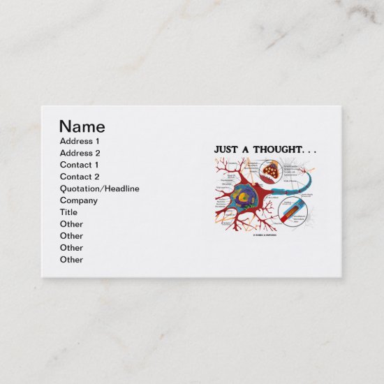 Just A Thought... (Neuron / Synapse) Business Card