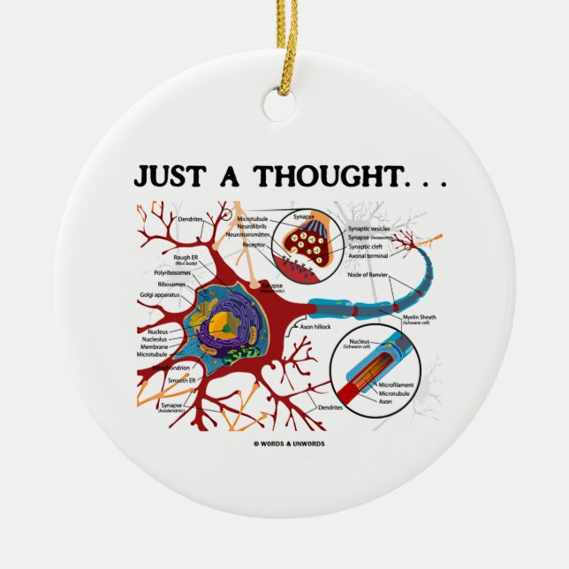 Just A Thought ... (Neuron / Synapse) Ceramic Ornament (Front)