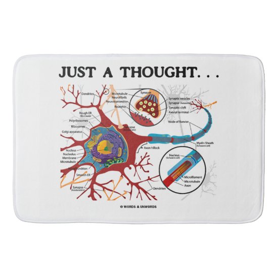Just A Thought ... Neuron Synapse Geek Humor Bathroom Mat