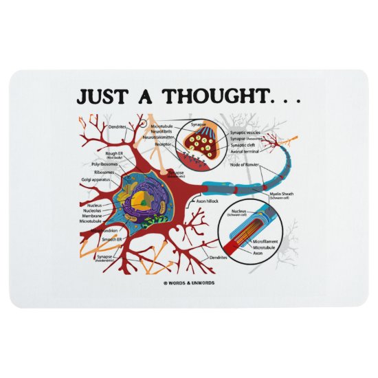 Just A Thought ... Neuron Synapse Geek Humor Floor Mat