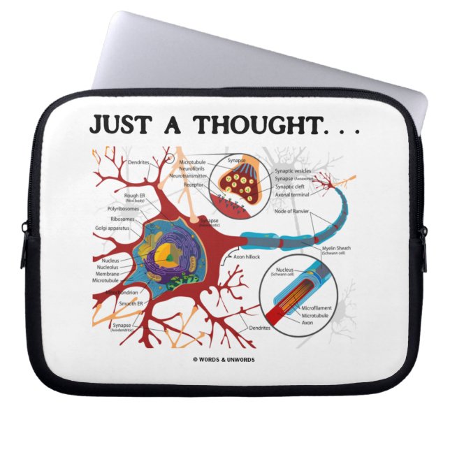 Just A Thought... (Neuron / Synapse) Laptop Sleeve (Front)