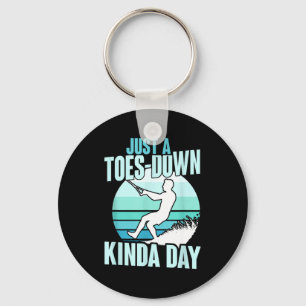 Just a toes-down kinda day retro barefoot skiing  keychain