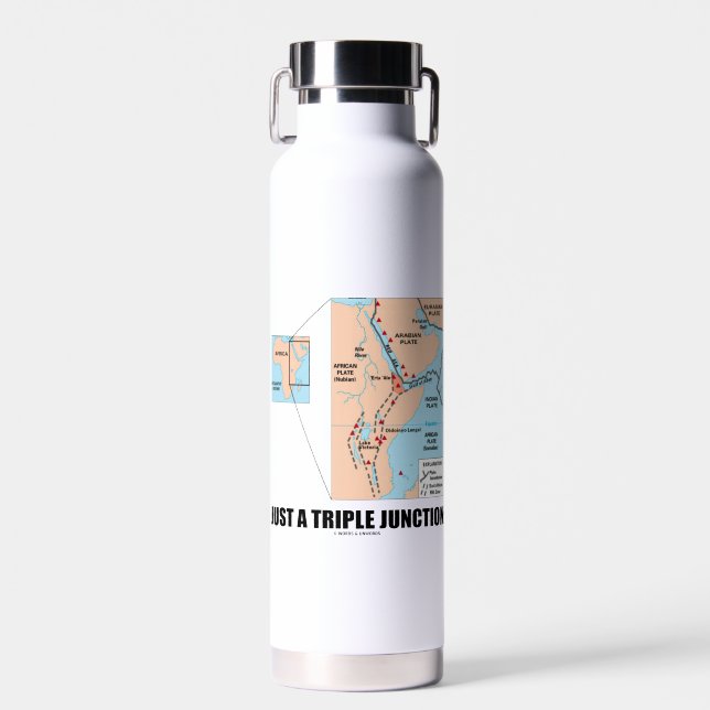 Just A Triple Junction Afar Triangle Geography Water Bottle (Front)