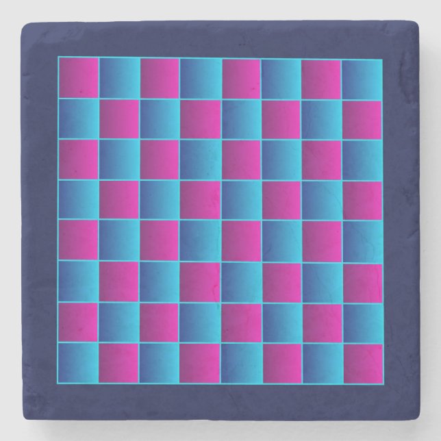 Just a Very Cool Looking Chess Board Stone Coaster (Front)