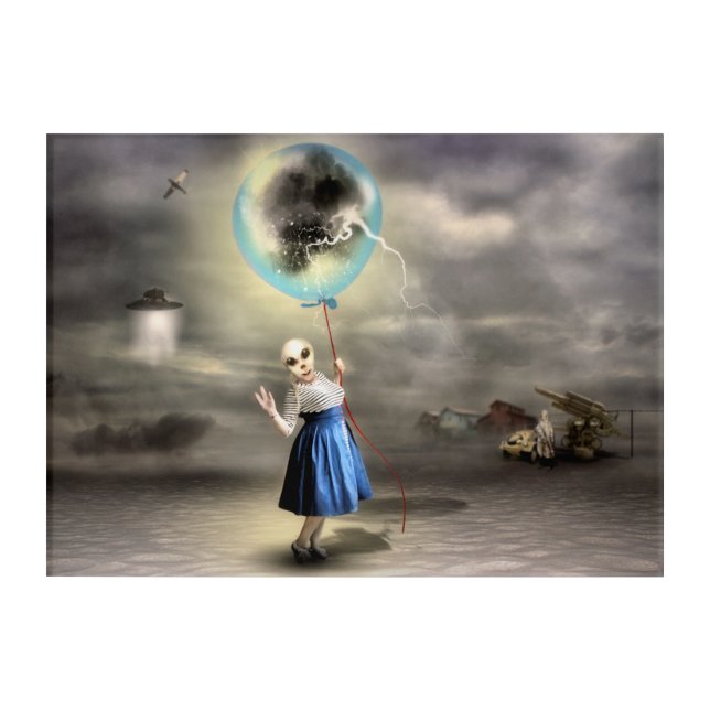 Just a weather balloon! acrylic print (Front)