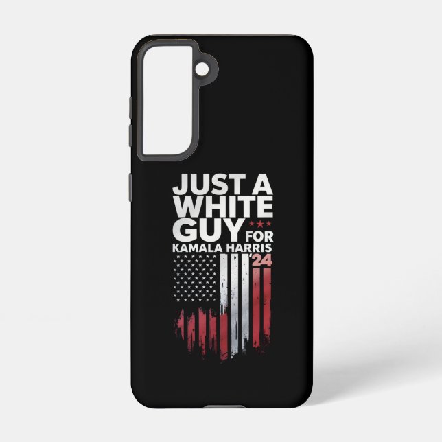 Just A White Guy For Kamala Harris Election 2024 Samsung Galaxy Case (Back)