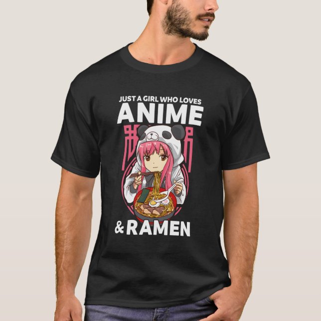 Just A Who Loves Anime And Ra Bowl Panda N T-Shirt (Front)