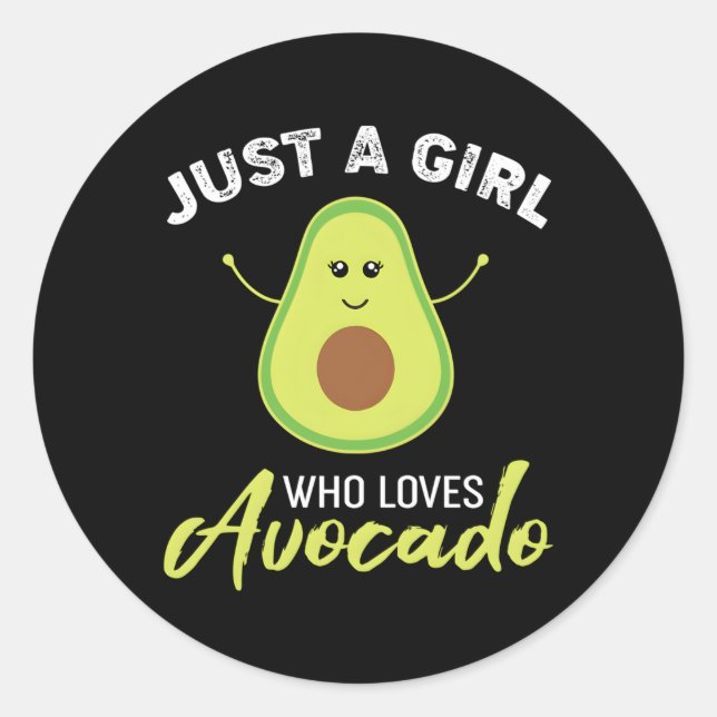 Just A Who Loves Avocado Classic Round Sticker (Front)