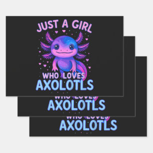 Just A Who Loves Axolotls Wrapping Paper Sheets