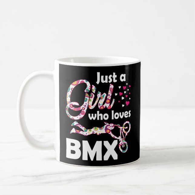 Just A Who Loves Bmx Bmx Biking Biker Coffee Mug (Left)