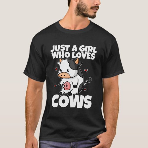 Just A Who Loves Cow Cow Milk Farmer T_Shirt