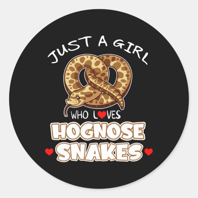 Just A Who Loves Hognose Snakes Animals Classic Round Sticker (Front)