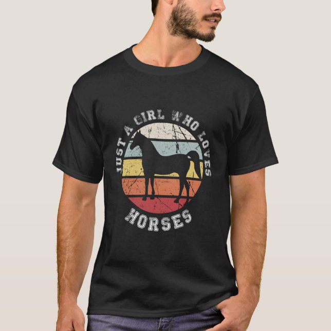 Just A Who Loves Horses Horse T-Shirt (Front)
