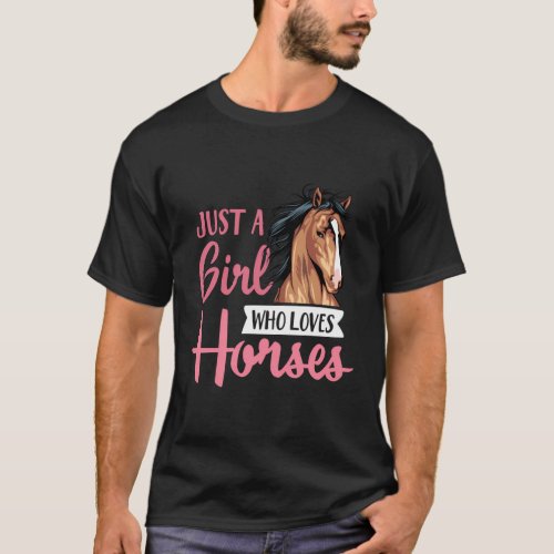 Just A Who Loves Horses Horseback Riding Lesson T_Shirt