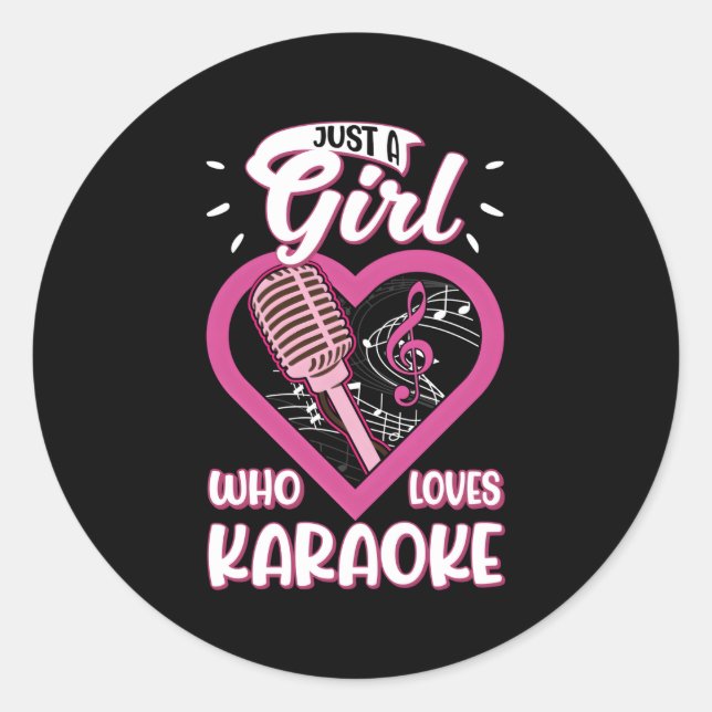 Just A Who Loves Karaoke Classic Round Sticker (Front)