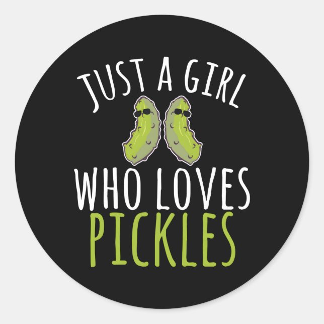 Just A Who Loves Pickles Pickle Classic Round Sticker (Front)