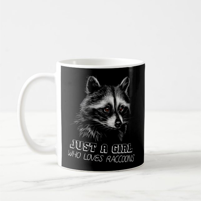 Just A Who Loves Raccoons Coffee Mug (Left)