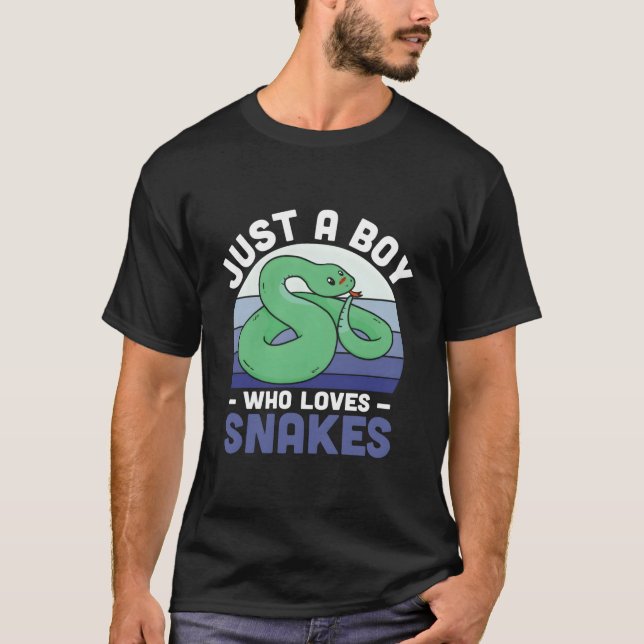 Just A Who Loves Snakes Reptile Serpent T-Shirt (Front)