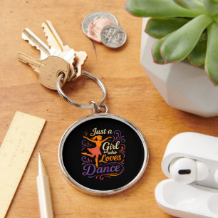 Just A Who Loves To Dance Dancing Keychain