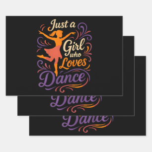 Just A Who Loves To Dance Dancing Wrapping Paper Sheets
