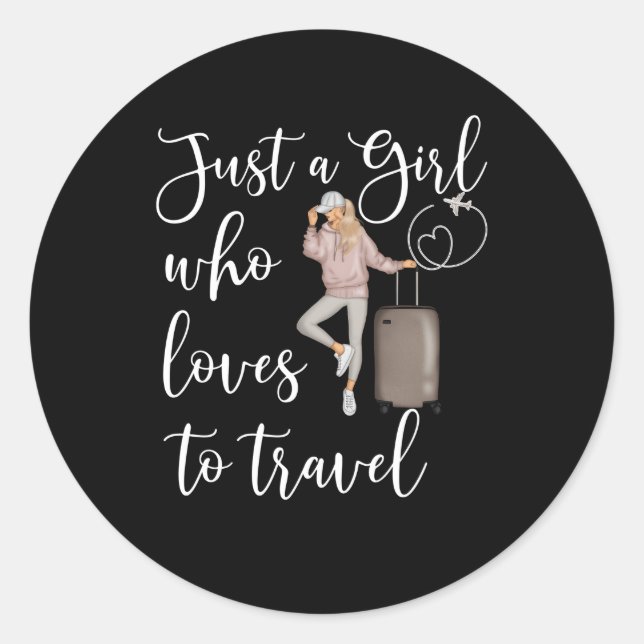 Just A Who Loves To Travel Traveling Nomad Classic Round Sticker (Front)