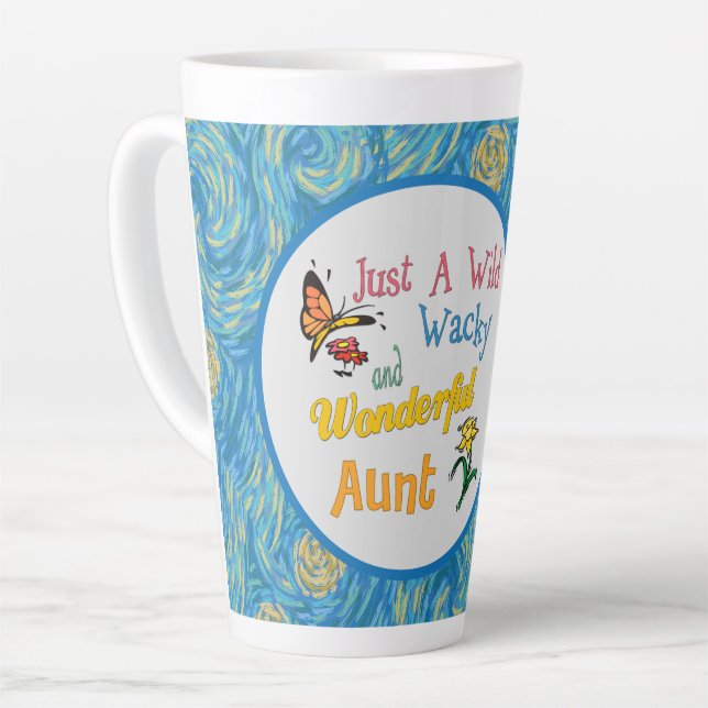 Just A Wild Wacky Wonderful Aunt Latte Mug (Left Angle)