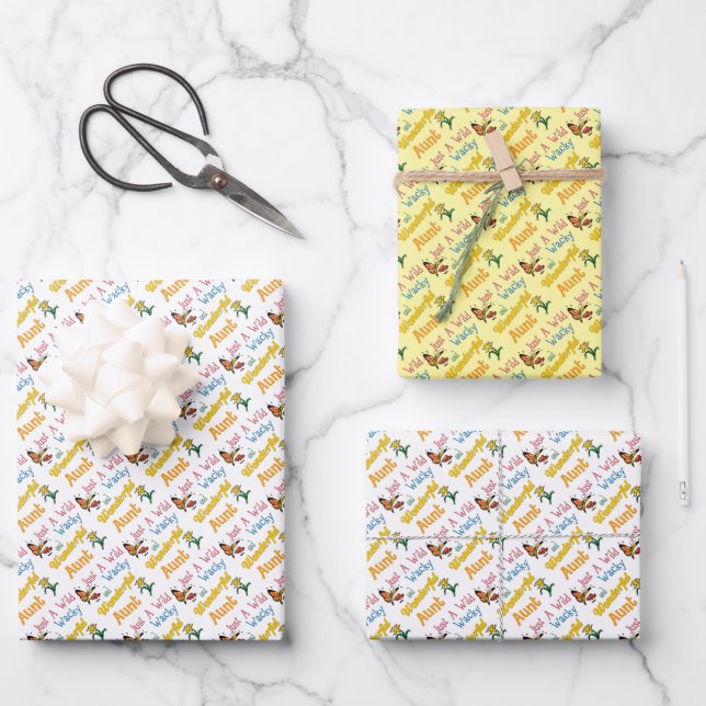 Just A Wild Wacky Wonderful Aunt Wrapping Paper Sheets (Front)