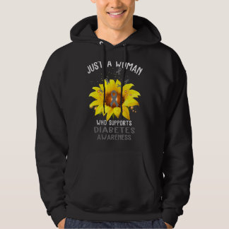Just A Woman Who Supports Diabetes Awareness Fitte Hoodie